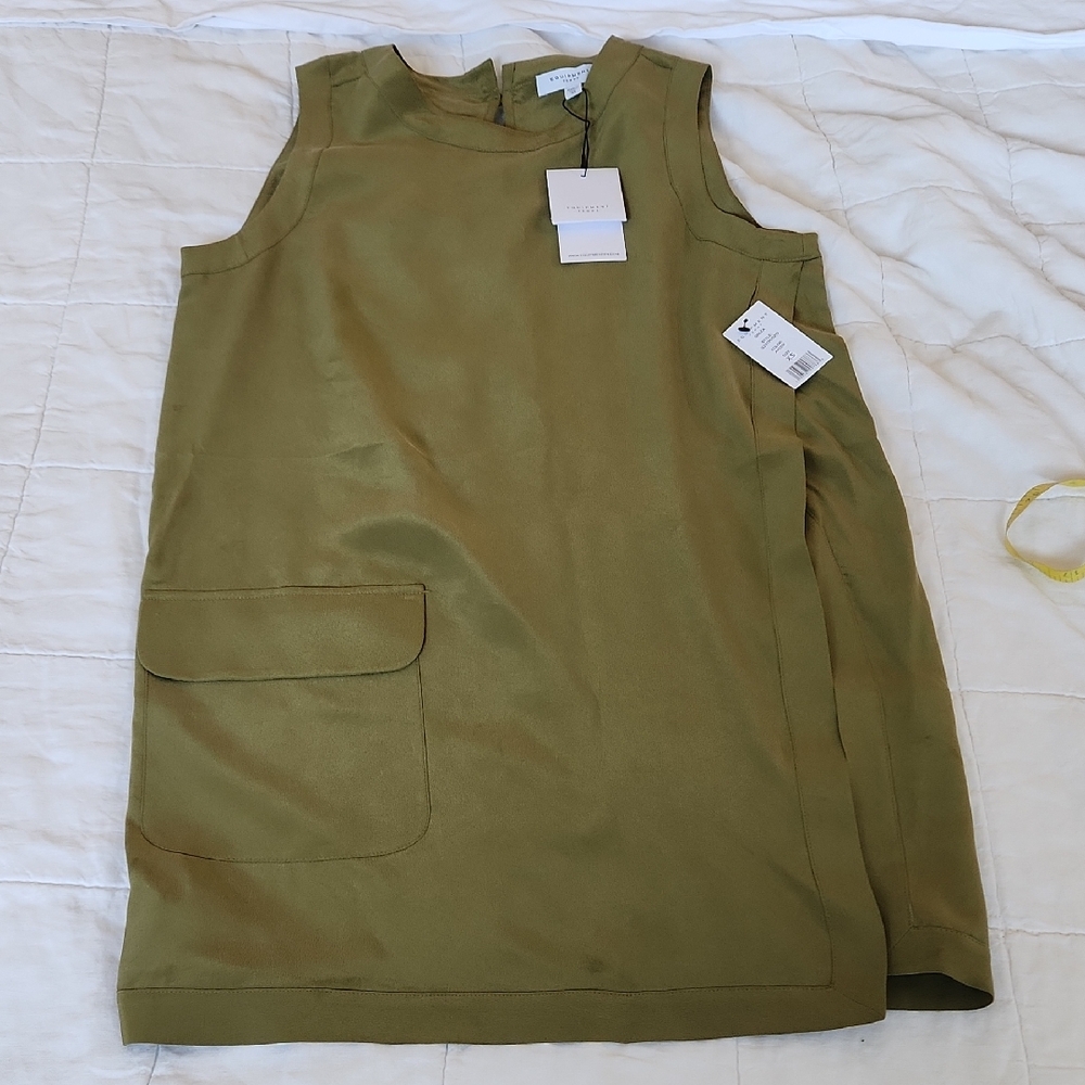 Equipment Olive Green Sleeveless Blouse